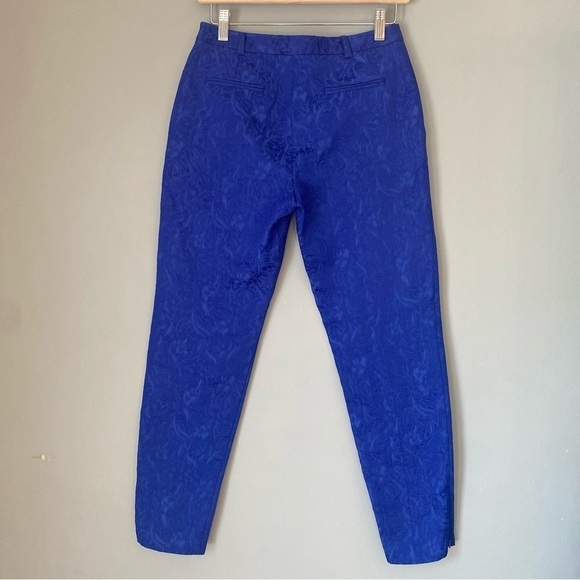 Topshop Blue Slim Fit Patterned Trousers - Picture 9 of 10